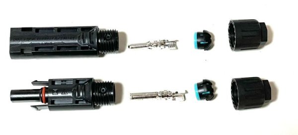 画像2: ソーラーパネル 接続用 MC4型 コネクタ セット販売 オス メス DC1500V DC国際規格 TUV 認定品 10個・30個・50個・100個 (2)