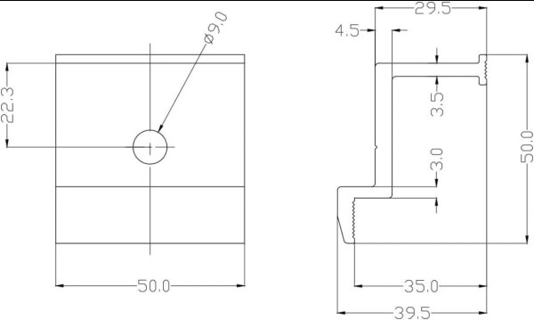 画像5: アルミ製 押さえ金具 側面部用 35mm 30mm ソーラーパネル 架台用 取付金具 パネル用  (5)
