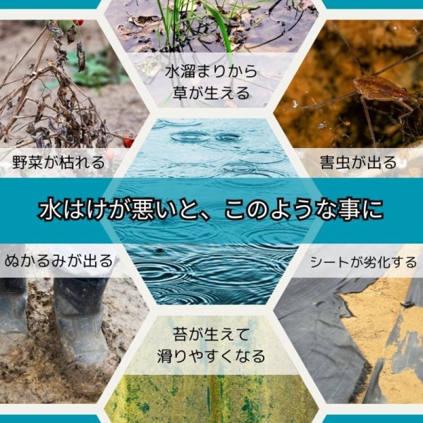 画像5: ハットク® 防草シート 幅1m×50m 300g/m2 耐用年数10年 PET ポリエステル不織布 防草布 50平米 高耐久 高透水 厚み1mm以上 (5)