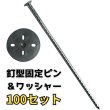 画像1: 防草シート用 Iピン ワッシャー付き100セット 長さ20cm 太さ5ｍｍ (1)