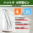 画像2: 防草シート用 U字型ピン&ワッシャー付セット U型固定ピン コの字ピン ペグ  長さ20cm 太さ4ｍｍ 本数100セット (2)