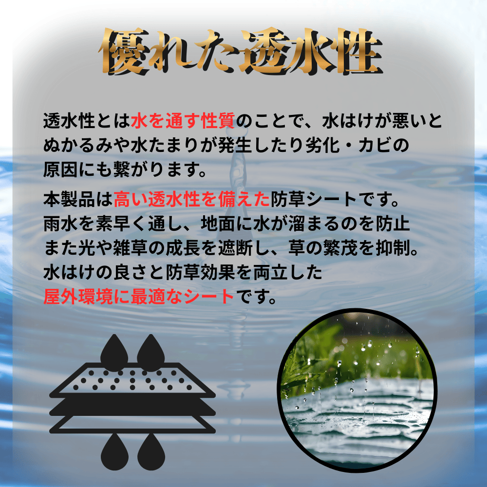 ハットク® 防草シート 幅2m×50m 100平米 不織布 耐久10年 PET素材 350g